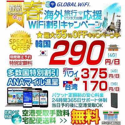 グローバルWiFiの料金と春キャンペーン割引・使い方を解説｜海外WiFi