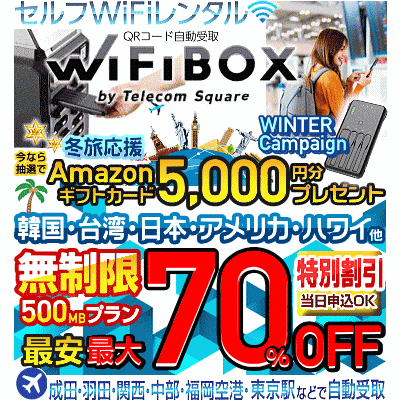 WiFiBOX(WiFiボックス)の冬キャンペーン