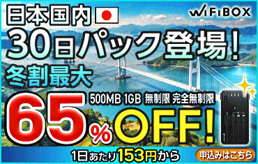 日本国内30日パック登場